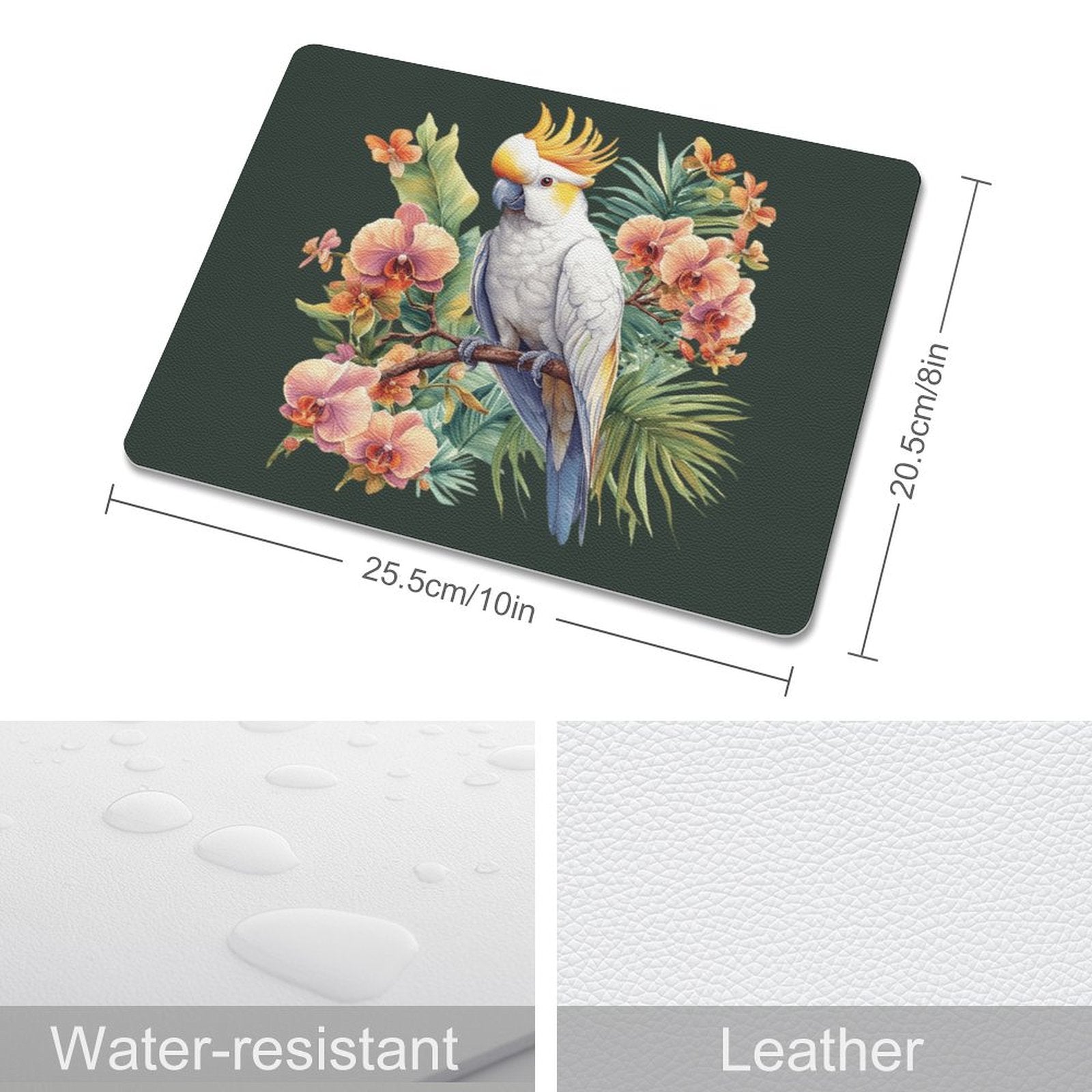 Cockatoo Leather Mouse Pad Leather Mouse Pad animal Printed Offshore