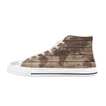 Map On Wood Men's High Top Canvas Shoes US14 Men's Classic High Top Canvas Shoes Printed Offshore