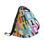 Colourful Chess Neoprene Lunch Bag/Large (Model 1669) Neoprene Lunch Bag Chess Games Printed Offshore