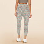 Butterfly Floral Women's High Waist Pockets Yoga Leggings Women's High Waist Pockets Yoga Leggings Plants Printed Offshore Retro