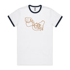 Barista - Staple Ringer Tee White Navy Ringer T-Shirt Coffee Printed In Australia