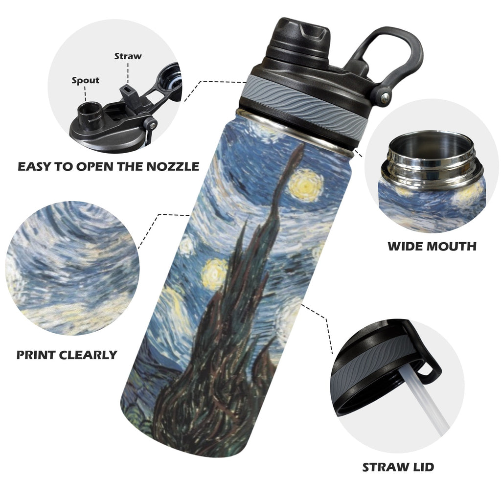 Starry Night - Insulated Water Bottle with Dual-Use Lid (18oz) Insulated Water Bottle with Dual-Use Lid (18oz) Printed Offshore