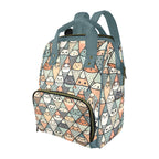 Diamond Cat Pattern - Multi-Function Backpack, Nappy / Diaper Bag