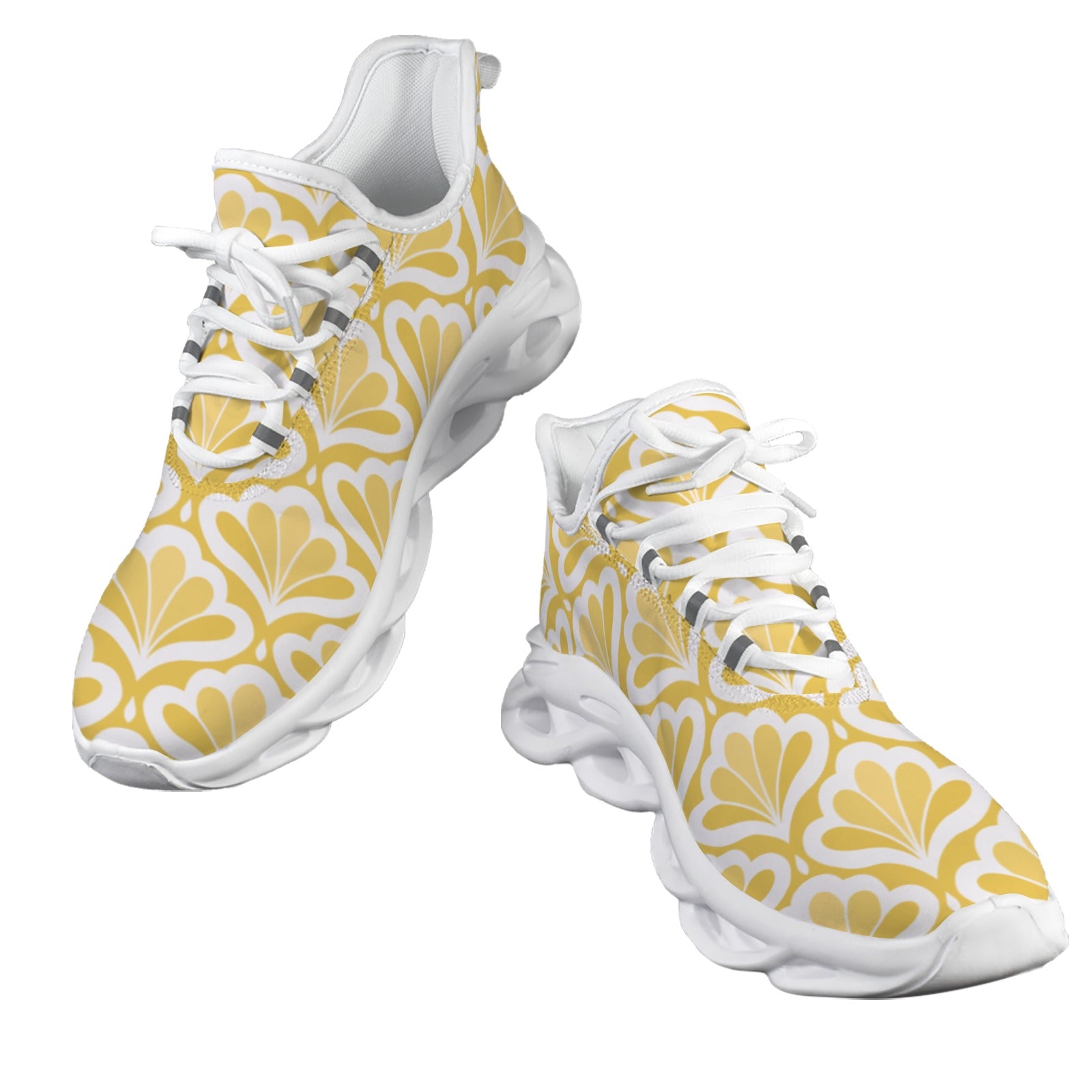 Yellow Pattern Women's Twisted Sole Sneakers