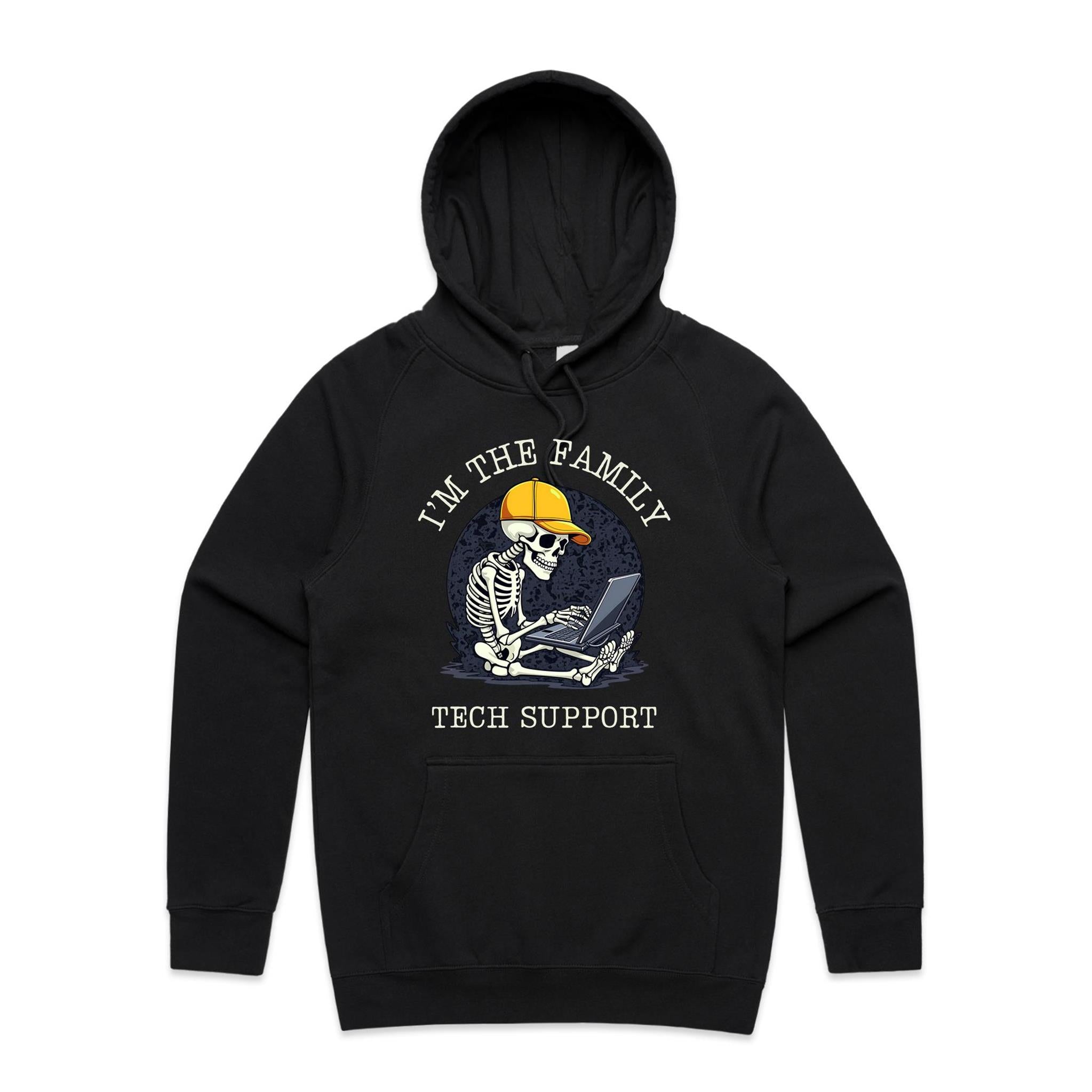 I'm The Family Tech Support - Mens Hoodie Black Mens Hoodie Printed In Australia Tech