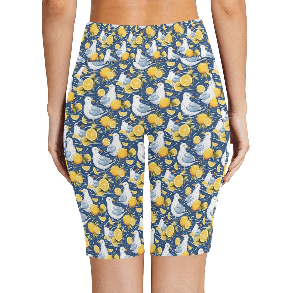Lemon Seagull Women's Bike Shorts With Side Pockets