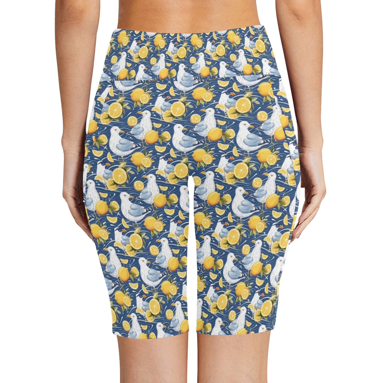 Lemon Seagull Women's Bike Shorts With Side Pockets