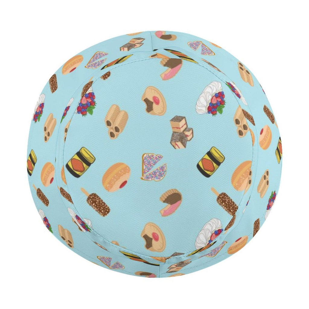 Classic Aussie Food Icons Kids Bucket Hat Kids Bucket Hat Australia Food Printed Offshore
