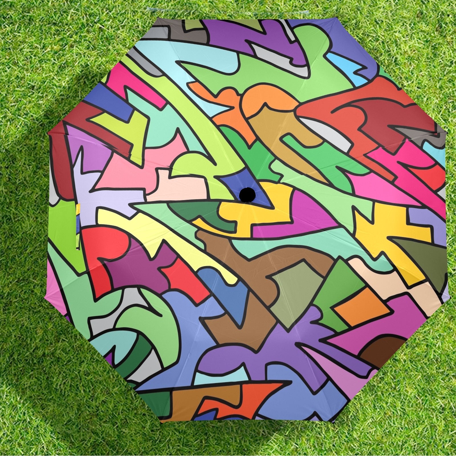 Bright Abstract - Semi-Automatic Foldable Umbrella (Model U12) Semi-Automatic Foldable Umbrella (U12)