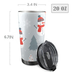 Christmas Snowman - 20oz Mobile Tumbler with Lid (Black Lock) 20oz Travel Mug Christmas Printed Offshore