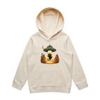 Black Cat Alien UFO Abduction Kids AS Colour Hoodie
