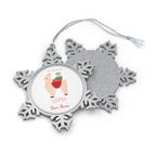 Personalised - Fa La La La Llama - Christmas Pewter Snowflake Ornament
