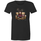 Reindeer, Christmas Movies Watching T-shirt - Womens T-shirt