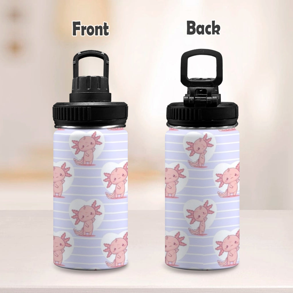 Axolotl Love Kids Water Bottle with Chug Lid (12 oz) Kids Water Bottle with Chug Lid animal Printed Offshore