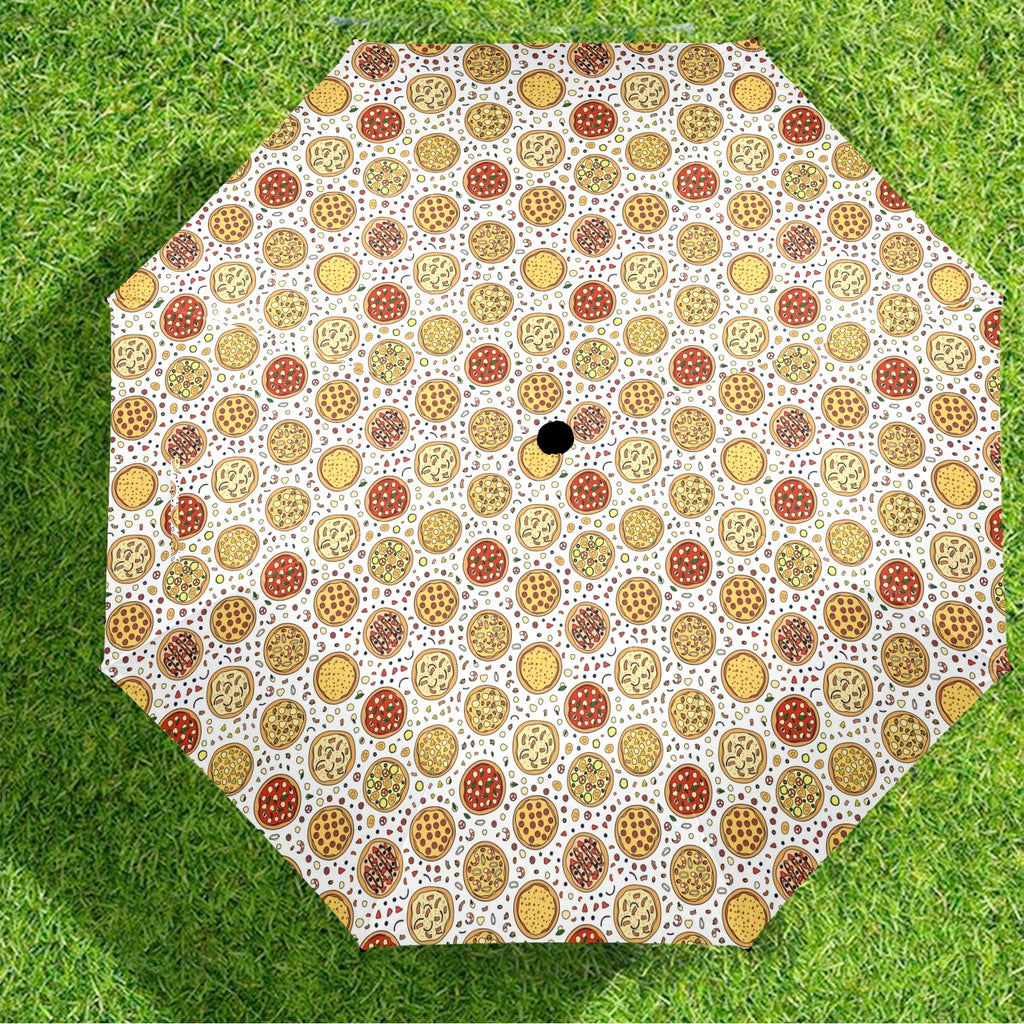 Round Pizzas On White Umbrella Umbrella Food Printed Offshore