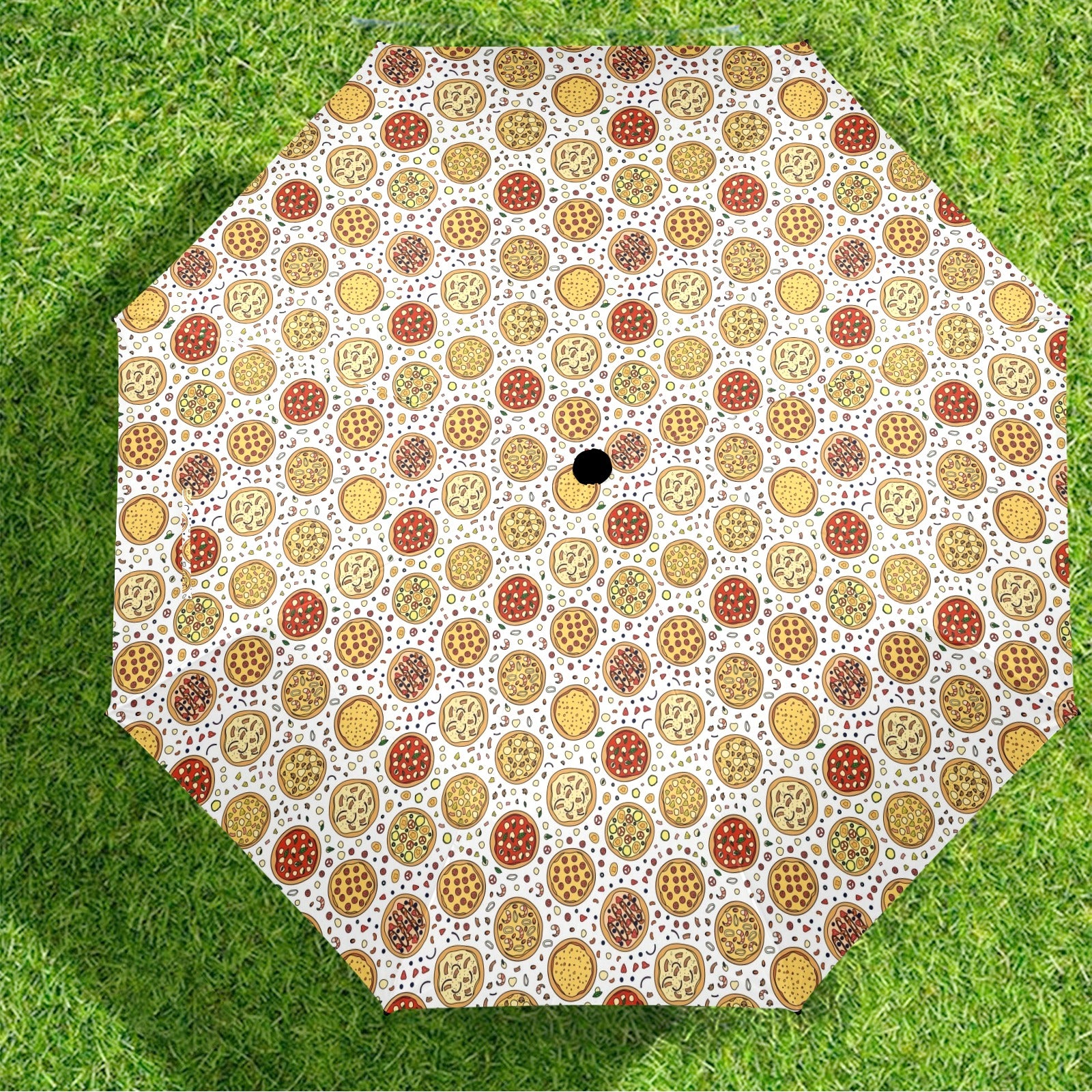 Round Pizzas On White Umbrella Umbrella Food Printed Offshore