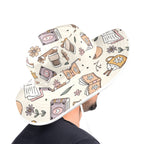 Books And Coffee - Wide Brim Bucket Hat Wide Brim Bucket Hat Coffee Printed Offshore Reading