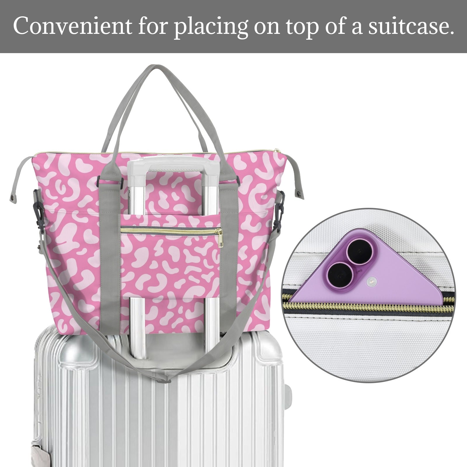 Pink Leopard Duffle Bag-Simple (Model 1715) Duffle Bag-Simple (1715)