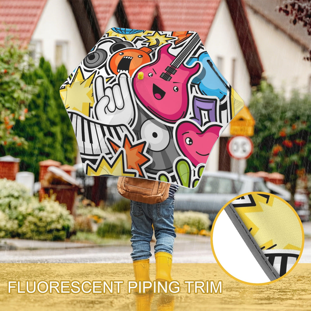 Sticker Music Kids Safe Round Corner Umbrella Kids Safe Round Corner Umbrella Music Printed Offshore