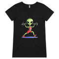 Alien Dumbells, Gym Women's AS Colour V-Neck T-Shirt Black Womens Active V-Neck T-shirt Fitness Printed In Australia