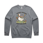 Oops, I Bought Another Book - AS Colour Stencil Crew Sweatshirt Gravel Sweatshirt Printed In Australia Reading