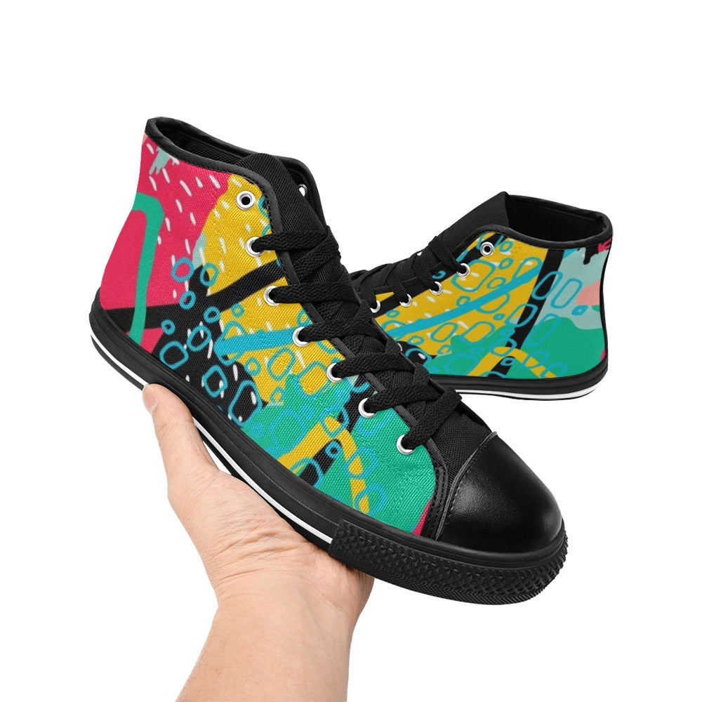 Bright And Colourful - Kids High Top Canvas Shoes