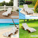 Ukulele Beach Chair Towel Cover with Side Pockets