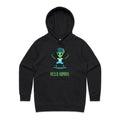 Alien, Hello Humans - Womens Hoodie Black Womens Hoodie Printed In Australia Sci Fi