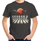 Astronaut Zebra Crossing In Space - Kids Youth T-Shirt Charcoal Kids Youth T-shirt Printed In Australia Space