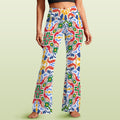 Bright Burst High Waist Crossover Tummy Control Flare Leggings 5XL High Waist Flare Leggings Printed Offshore