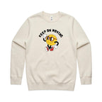 Keep On Moving - AS Colour Stencil Crew Ecru Sweatshirt Printed In Australia