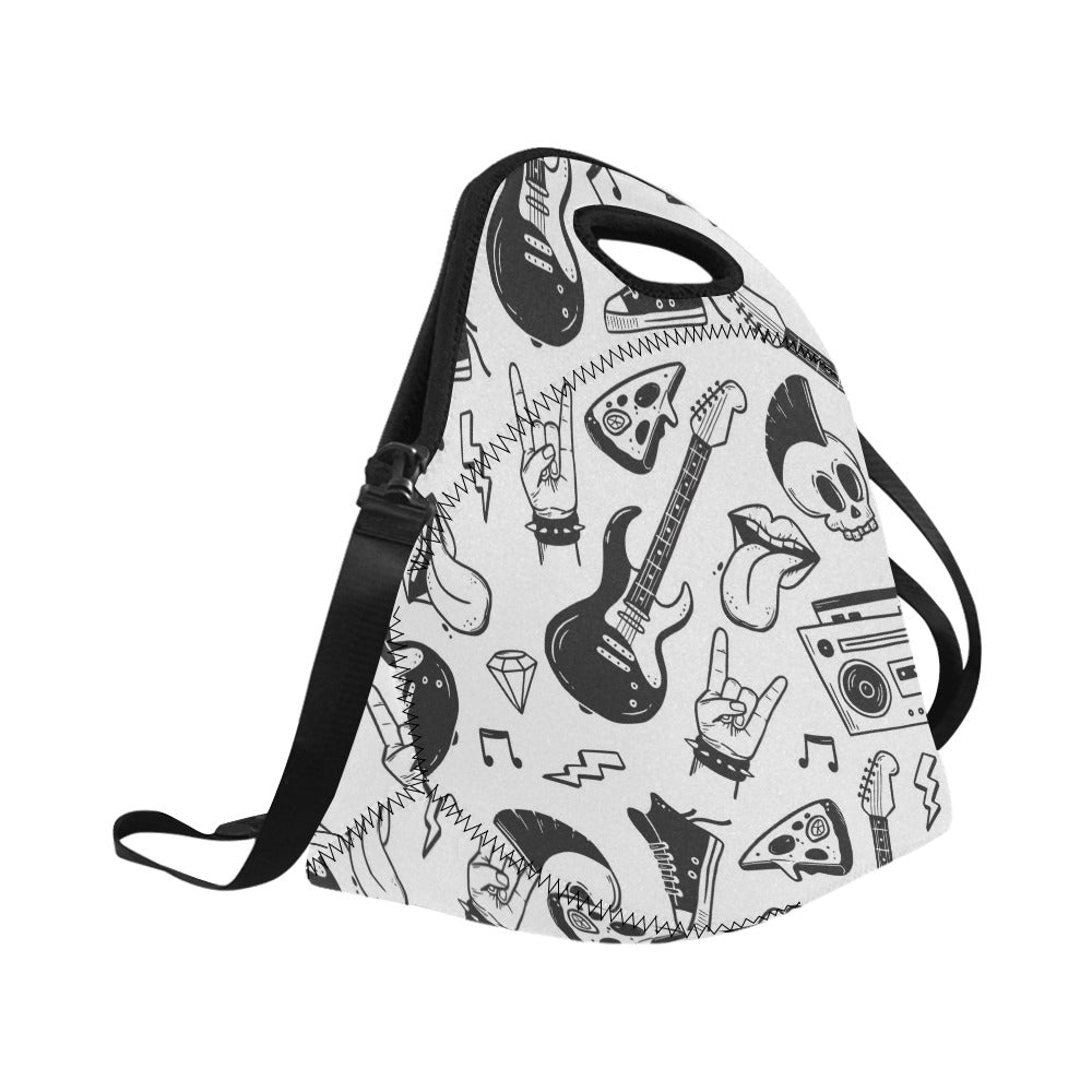 Rock Music - Neoprene Lunch Bag Neoprene Lunch Bag Printed Offshore