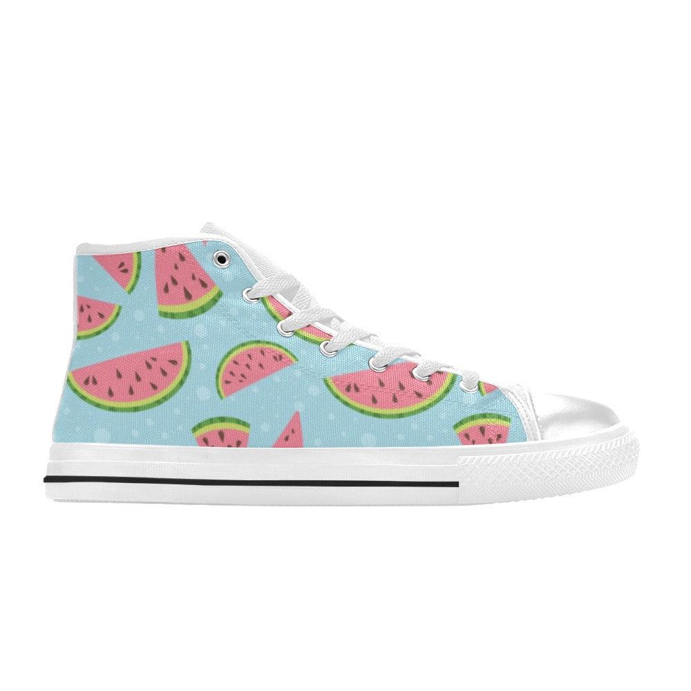 Pink Watermelon Kids High Top Canvas Shoes