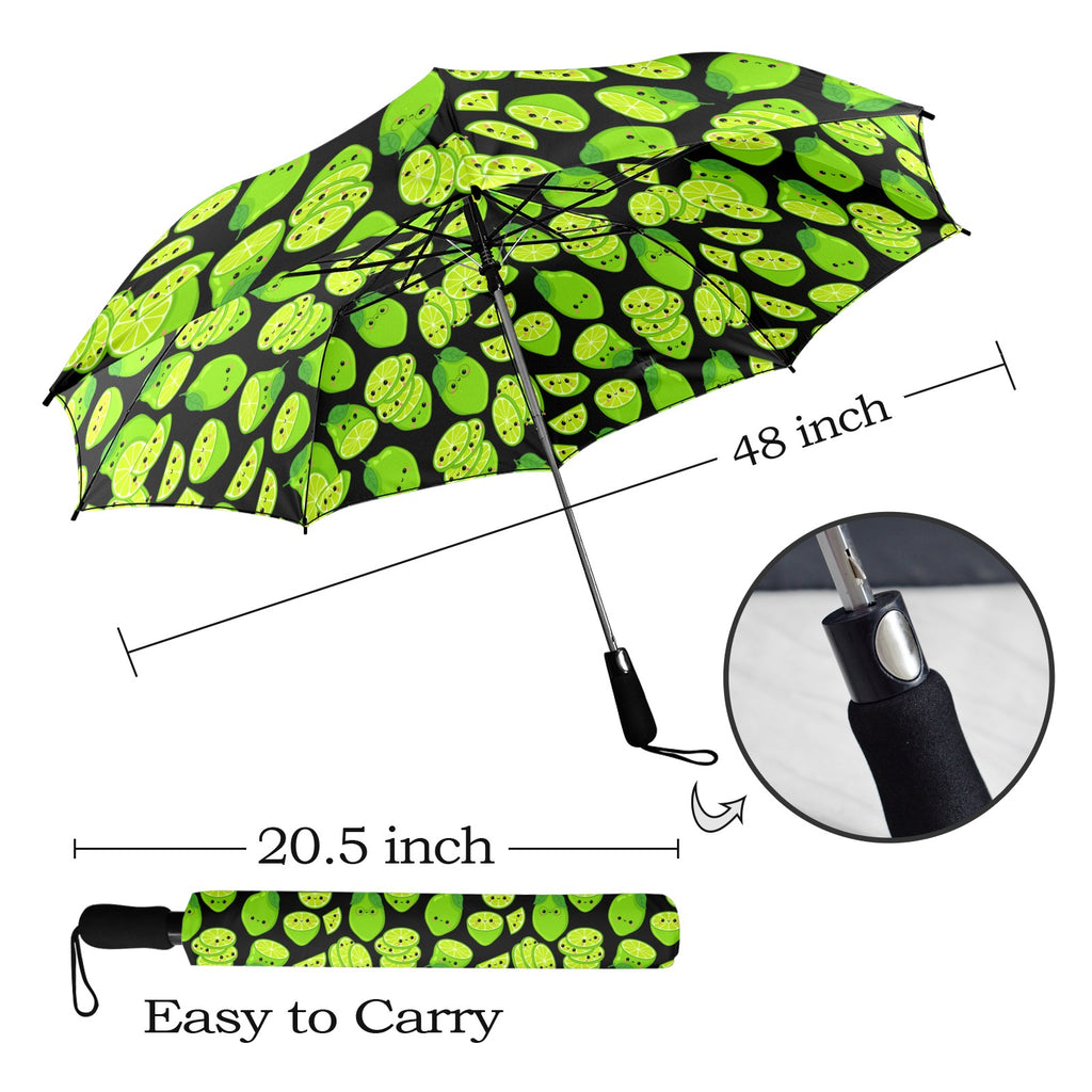 Cute Limes - Semi-Automatic Foldable Umbrella (Model U12) Semi-Automatic Foldable Umbrella (U12)