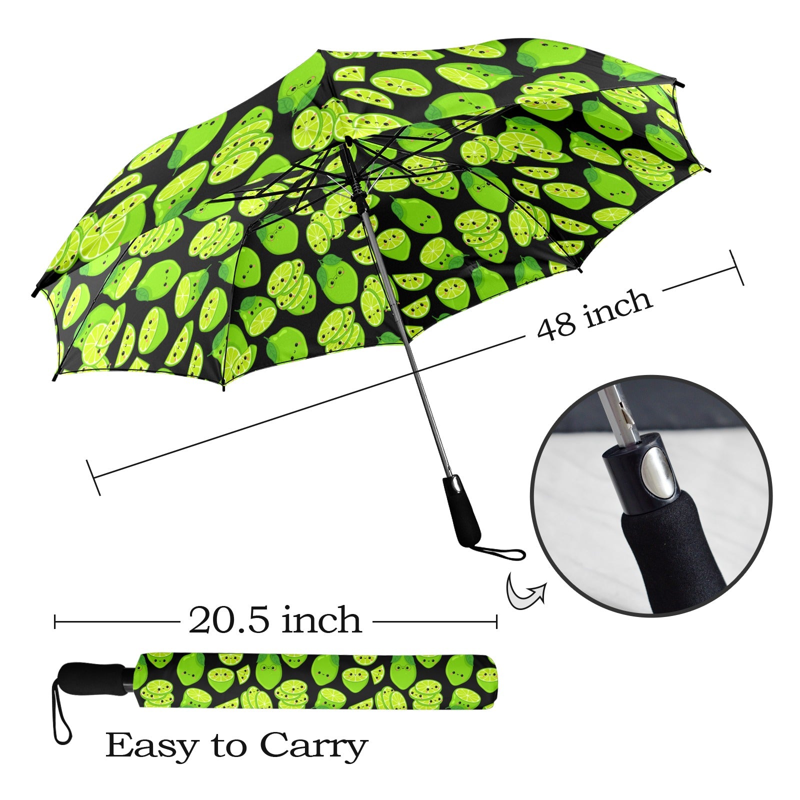 Cute Limes - Semi-Automatic Foldable Umbrella (Model U12) Semi-Automatic Foldable Umbrella (U12)