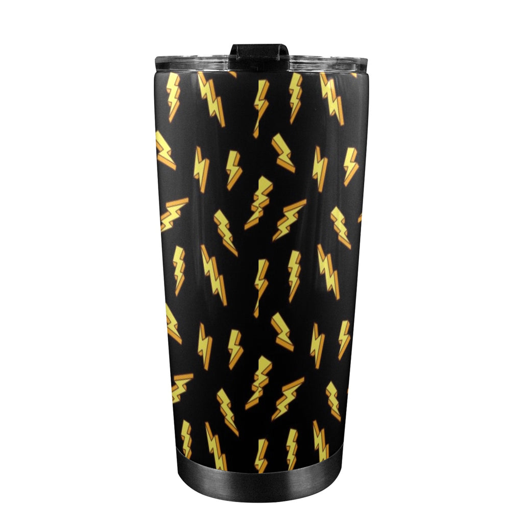 Lightning Bolts - 20oz Mobile Tumbler with Lid (Black Lock) 20oz Travel Mug comic Printed Offshore