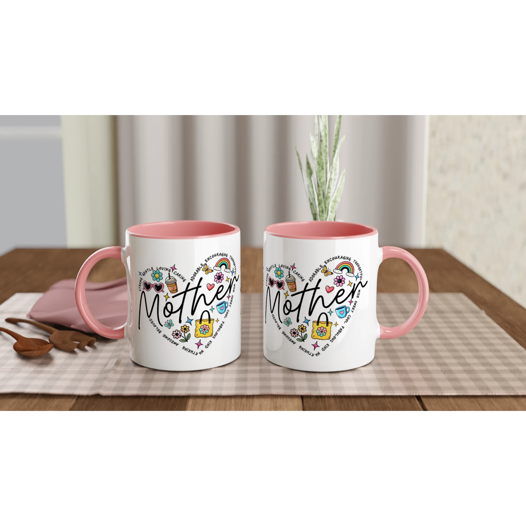 Personalised - Mother Heart Mug - 11oz Ceramic Mug Personalised 11oz Mug customise Globally Fulfilled Mum personalise
