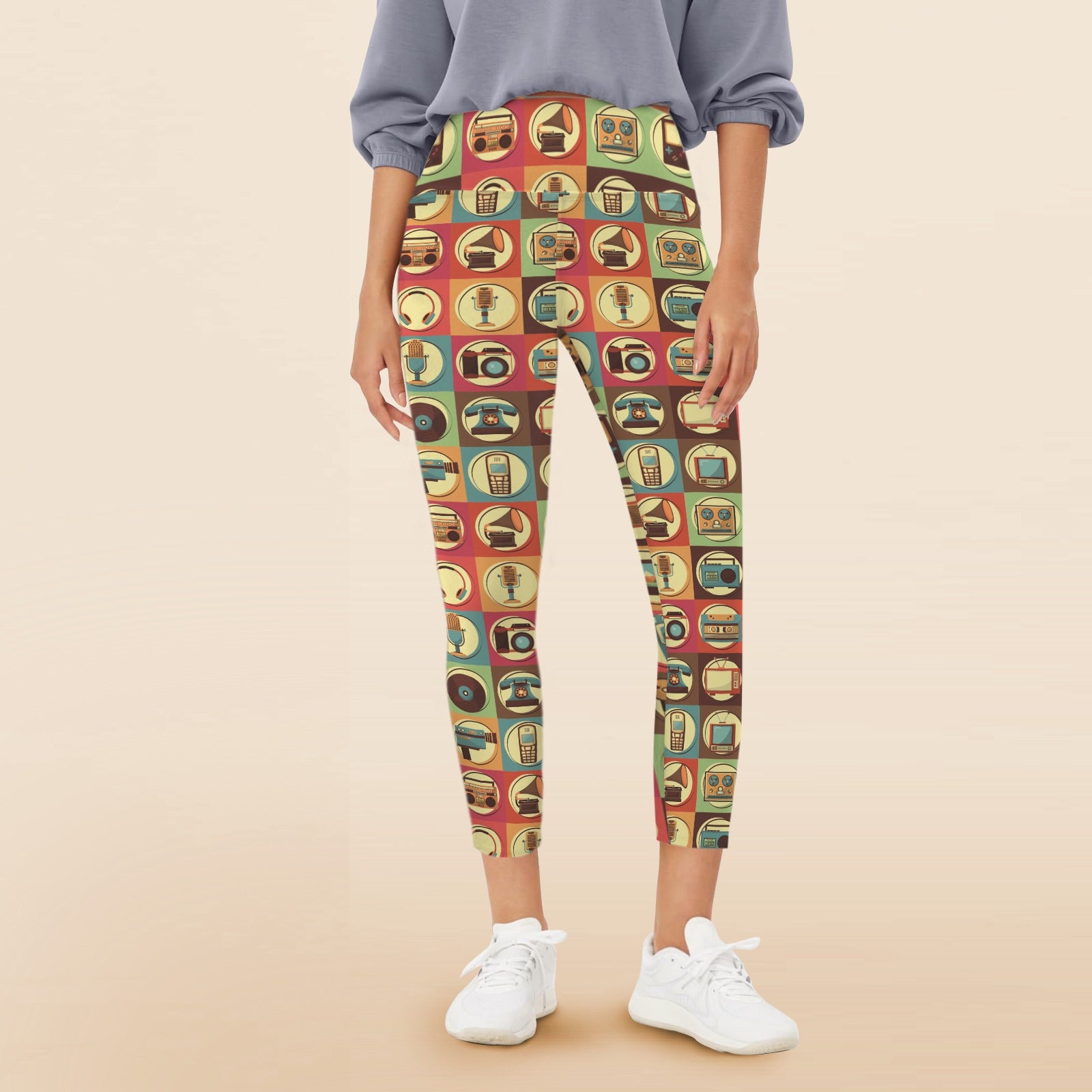 Retro Life - Women's High Waist Pockets Yoga Leggings