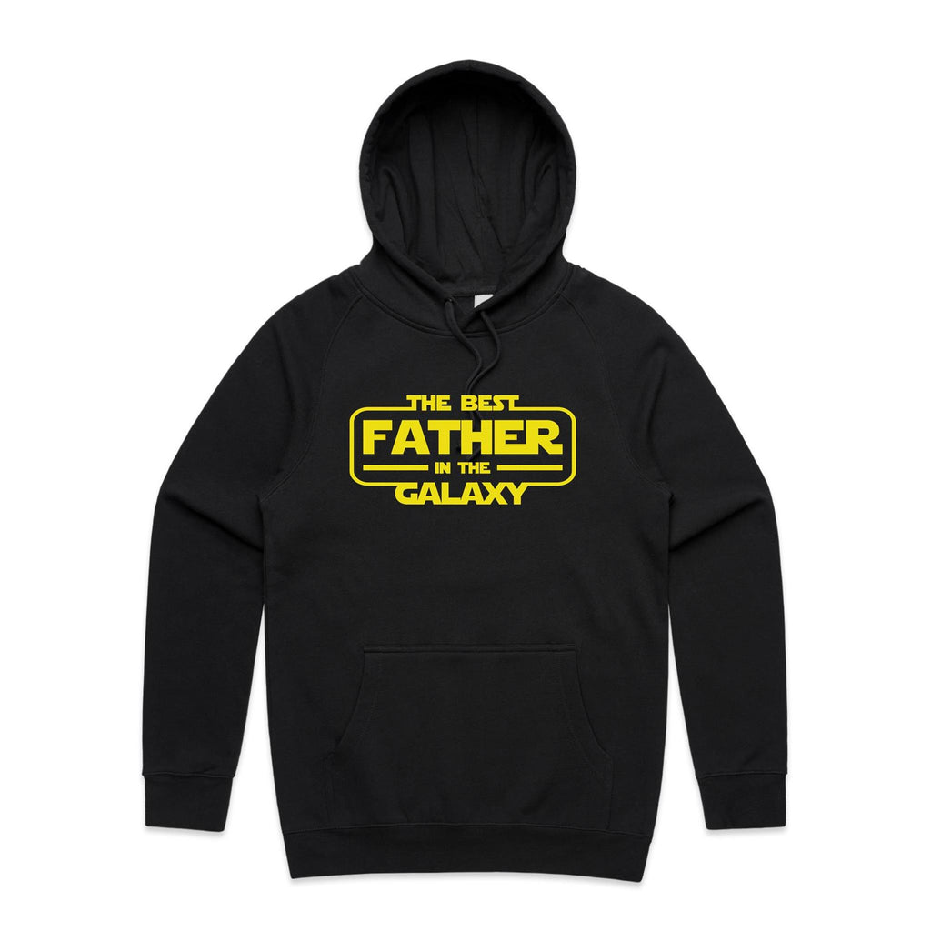 The Best Father In The Galaxy - Mens Hoodie Black Mens Hoodie Dad Printed In Australia
