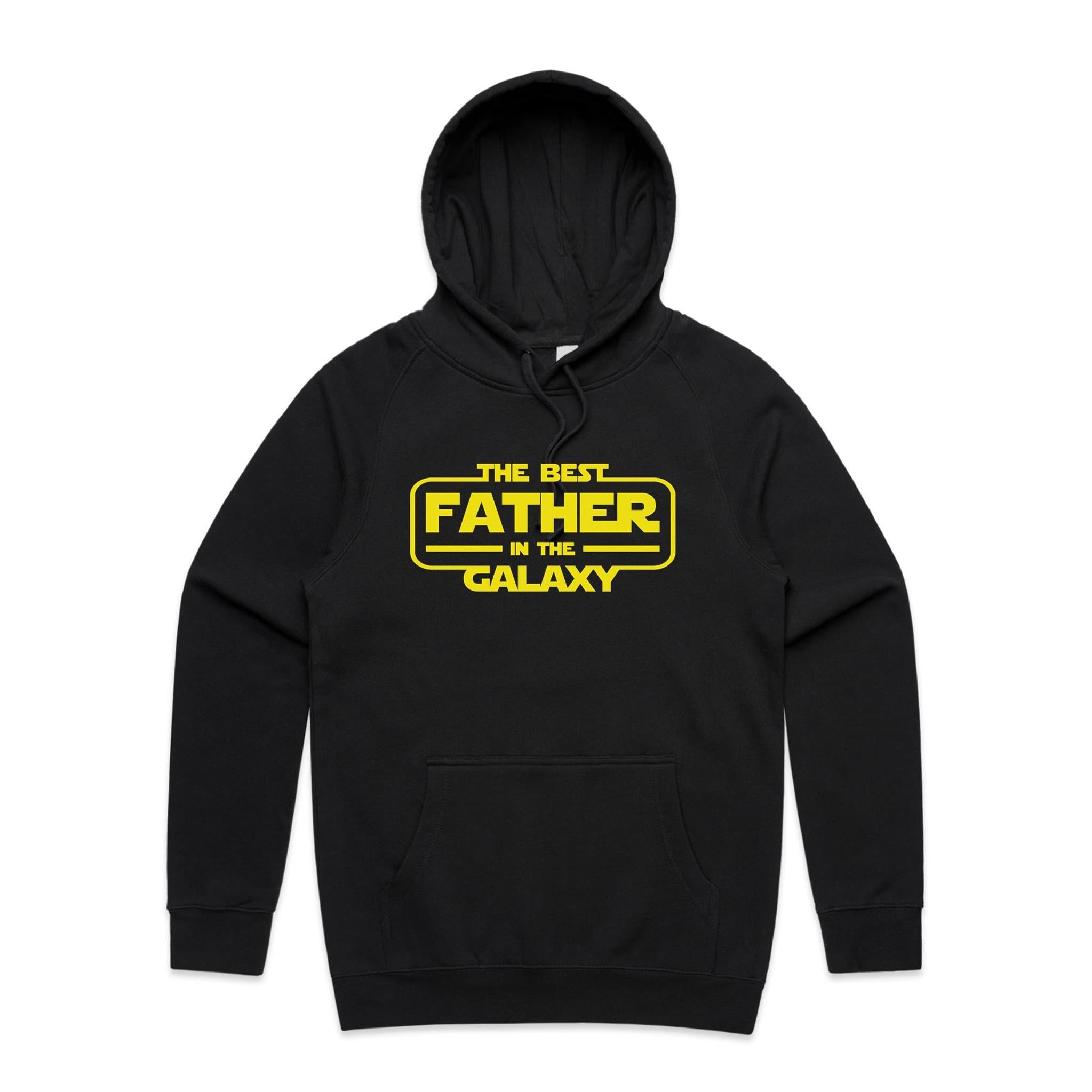 The Best Father In The Galaxy - Mens Hoodie Black Mens Hoodie Dad Printed In Australia