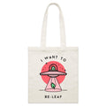 UFO, I Want To Be-Leaf Parcel Canvas Tote Bag Default Title Small Tote Bag Printed In Australia Sci Fi