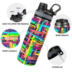 Crosshatch Geometric - Insulated Water Bottle with Dual-Use Lid (18oz) Insulated Water Bottle with Dual-Use Lid (18oz) Printed Offshore