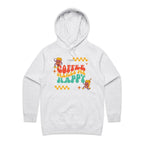 Coffee Makes Me Happy - Womens Hoodie White Marle Womens Hoodie Coffee Printed In Australia