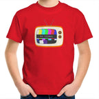 Retro TV, No Signal - Kids Youth T-Shirt Red Kids Youth T-shirt Printed In Australia Retro Tech