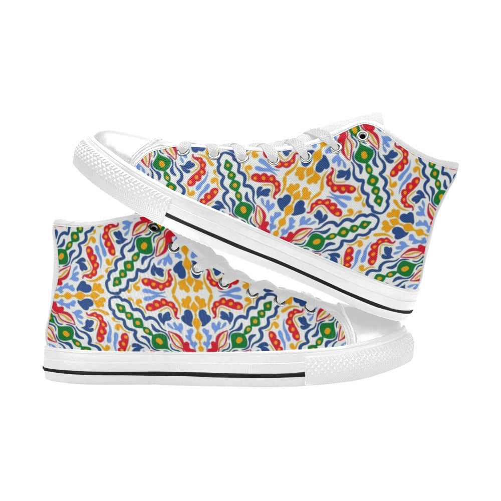 Bright Burst - Kids High Top Canvas Shoes