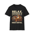 Relax Nothing Is Under Control Cat Unisex T-Shirt Black Unisex Adult T-shirt animal Globally Fulfilled