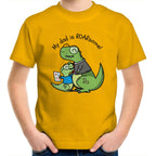 My Dad Is Roarsome, Dinosaur - Kids Youth T-Shirt Gold Kids Youth T-shirt Dad Printed In Australia