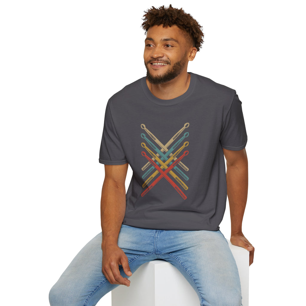 Retro Drumsticks - Unisex Softstyle T-shirt