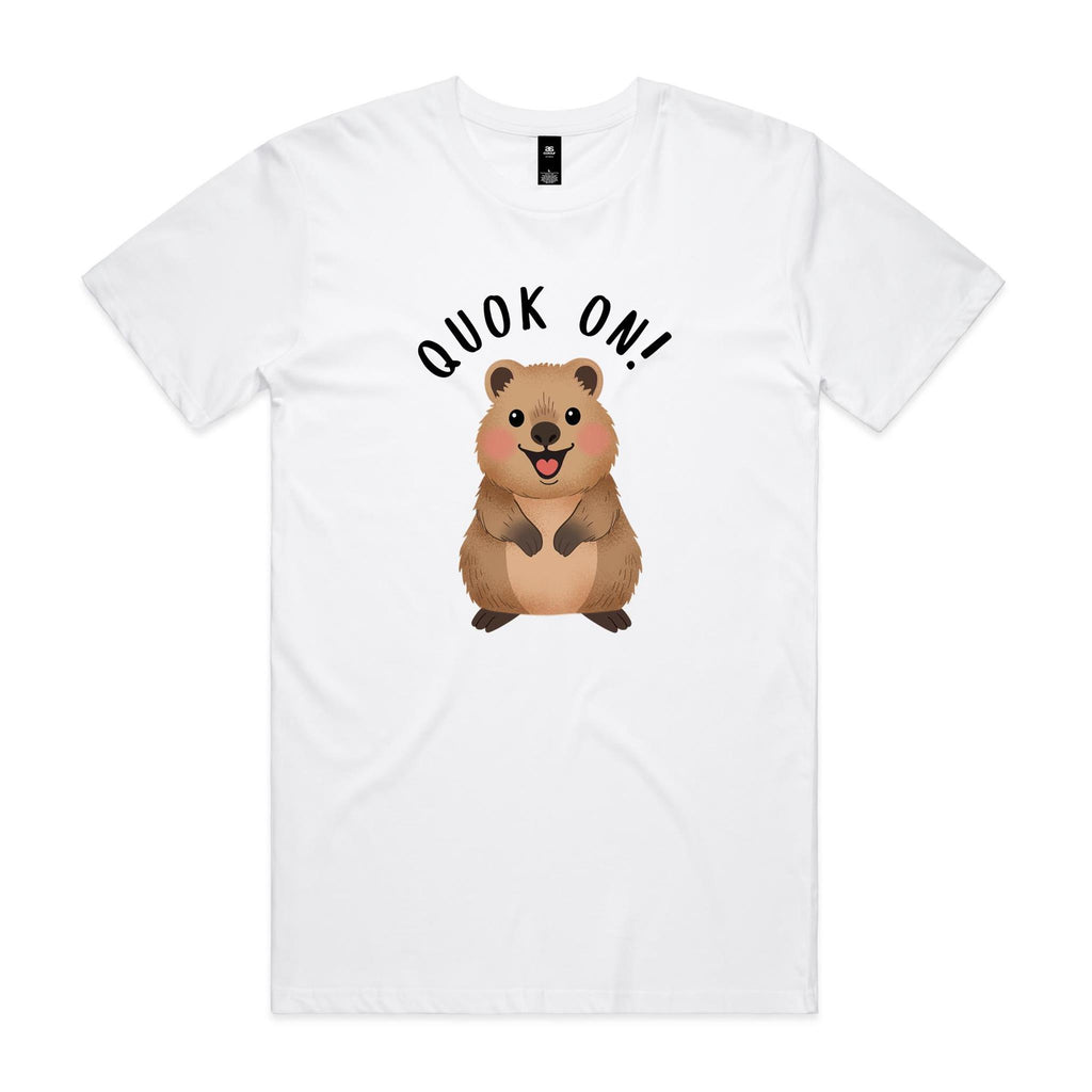 Quokka, Quok On Men's AS Colour T-shirt White Mens T-shirt animal Printed In Australia