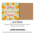 Rise And Shine - Ceramic Coasters (Square) Ceramic Coasters Printed Offshore